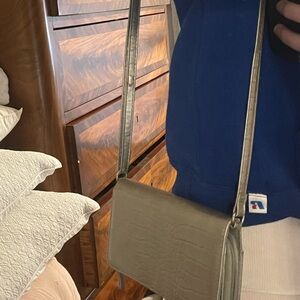 Faux alligator skin crossbody bag